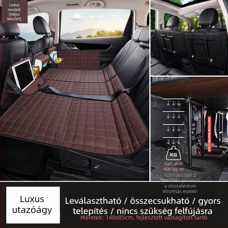 Hátsó ülésre tervezett autómatrac — összecsukható utazóágy, PVC anyag, Maximális teher 800, Súly 6, Modell 001, Alkalmas sedan/SUV járművekhez