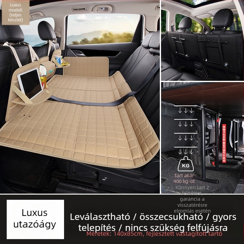 Hátsó ülésre tervezett autómatrac — összecsukható utazóágy, PVC anyag, Maximális teher 800, Súly 6, Modell 001, Alkalmas sedan/SUV járművekhez