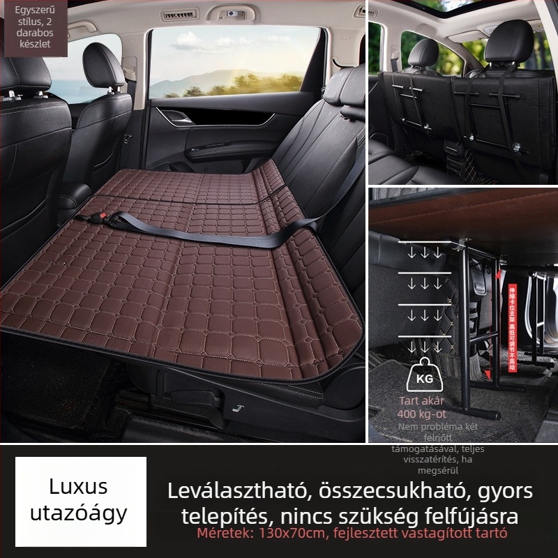 Hátsó ülésre tervezett autómatrac — összecsukható utazóágy, PVC anyag, Maximális teher 800, Súly 6, Modell 001, Alkalmas sedan/SUV járművekhez