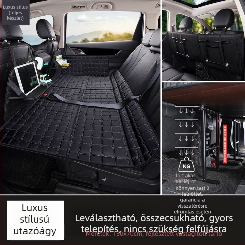 Hátsó ülésre tervezett autómatrac — összecsukható utazóágy, PVC anyag, Maximális teher 800, Súly 6, Modell 001, Alkalmas sedan/SUV járművekhez