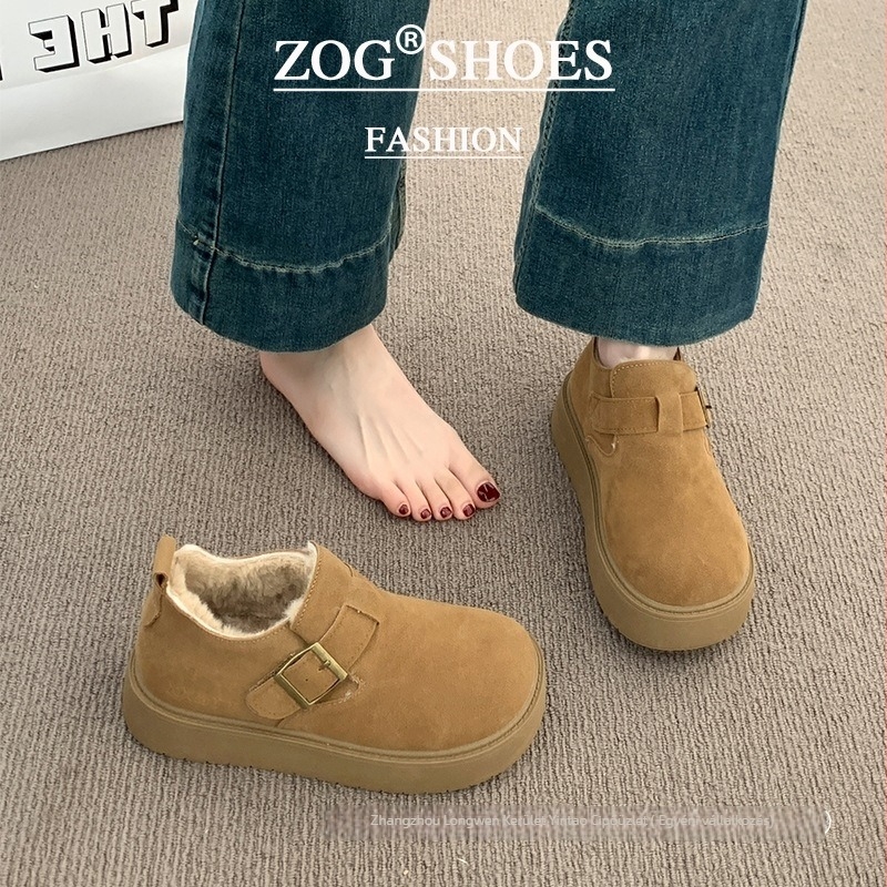 Női Birkenstock-stílusú loafer vastag talppal, fleece-béléssel belsővel, slip-on, alacsony bokával