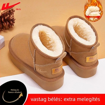 Női téli csizmák, fleece béléssel, felső rész hálószövetből, rövid szárú, injekciós öntött talp, 3 cm sarok