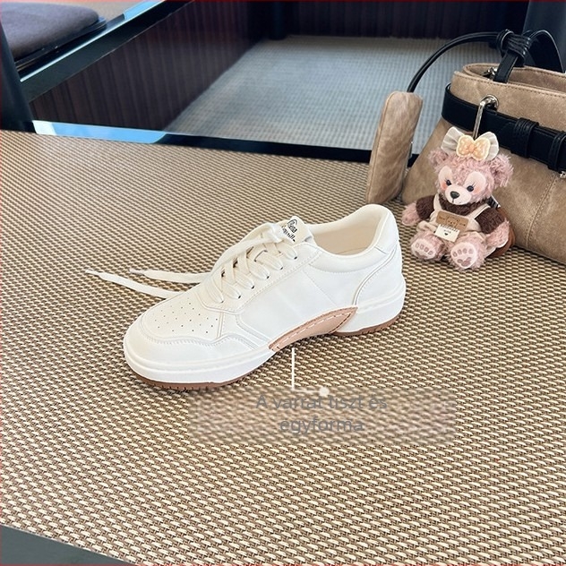 Toutou Női báránybőr casual cipő, vastag platformtalp, 3–5 cm, kerek orr, fűzőkkel, belső báránybőr + háló