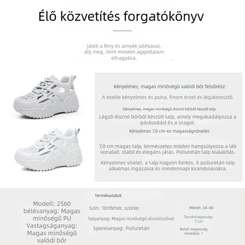 Női casual cipő hálós felsőrésszel, PU talppal és magas platformmal (8 cm felett)