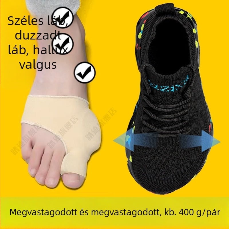 Uniszex futócipő textile felsőrésszel, kerek orrú, 3–5 cm sarkú, elülső pántos zárás, őszre