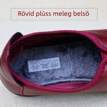 Női kézzel kötött textilcipő - retro stílus, meleg belső plüss, felsőrész pamut, PU talp, kerek orr, alacsony felső rész, 3-5 cm sarok, nyílás 7-11 cm