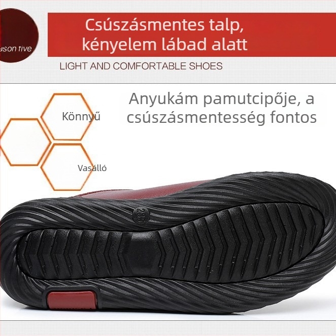 Női téli vászoncipő Old Beijing stílusban, csúszásmentes, belső műszőrme, felső anyaga: szuper rost, PU talp, slip-on, alacsony sarok
