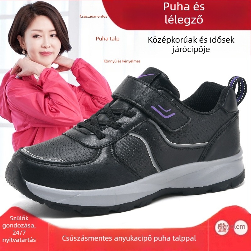 Double Star Uniszex téli sétálócipő szintetikus bőrből, vízálló, csúszásmentes puha talp, Velcro-zárás