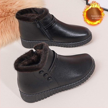 Pamut házicipő, csúszásmentes talp, fleece bélés, meleg, cipzár