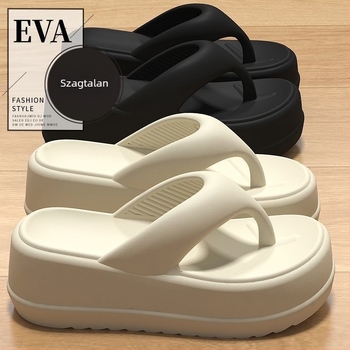 Női EVA papucs 4 cm platformával, csúszásmentes, halcsont mintázatú orr rész, casual stílus, termékkód 2310