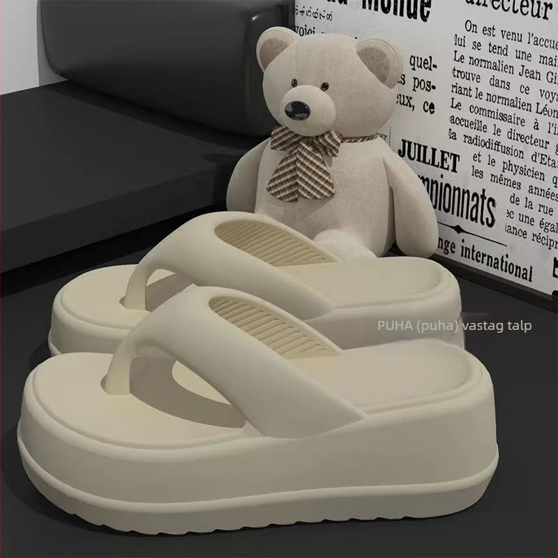 Női EVA papucs 4 cm platformával, csúszásmentes, halcsont mintázatú orr rész, casual stílus, termékkód 2310