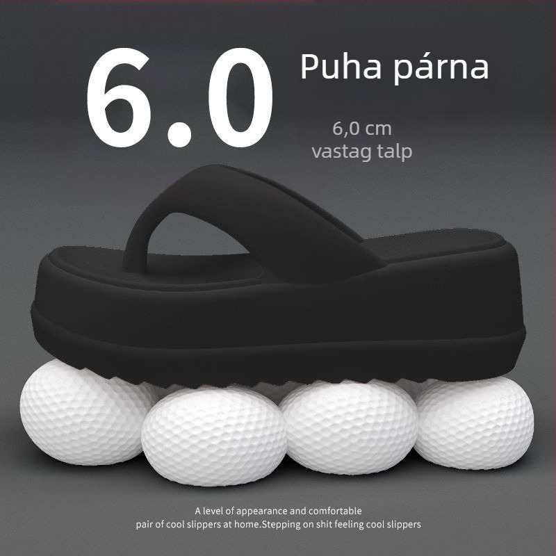 Női EVA papucs 4 cm platformával, csúszásmentes, halcsont mintázatú orr rész, casual stílus, termékkód 2310