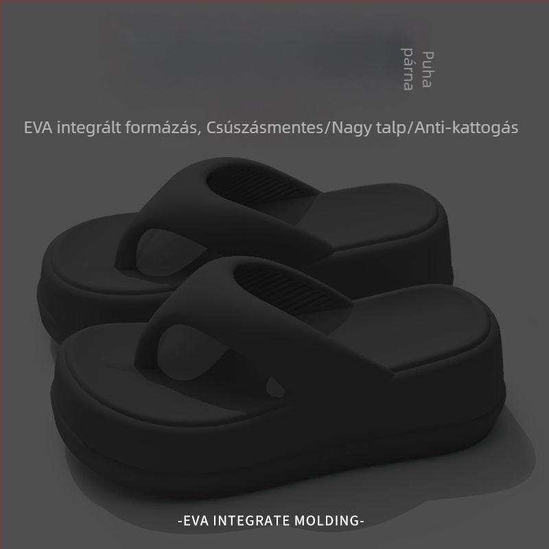Női EVA papucs 4 cm platformával, csúszásmentes, halcsont mintázatú orr rész, casual stílus, termékkód 2310