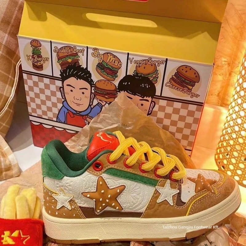 Uniszex vászon sneaker Hamburger Star együttműködés – alacsony felső rész, gumitalp, fűzővel záródó, mindennapi szabadidős stílus