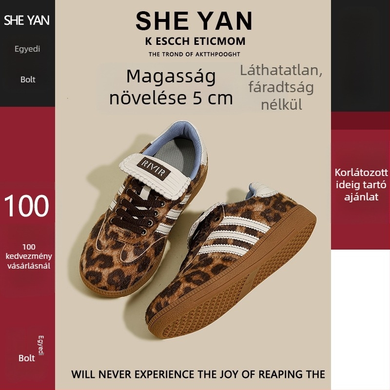 Férfi leopard mintás vászoncipő, alacsony felsőrésszel, tavaszra