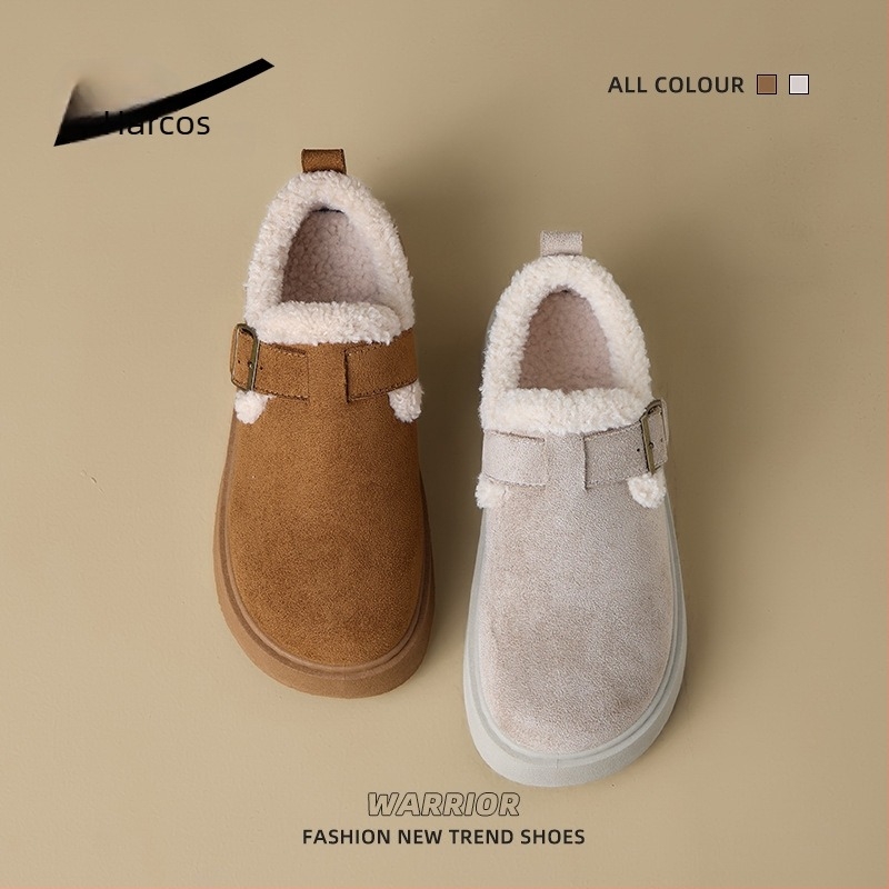 Női téli hócipő középtokkal 3–5 cm, csatos zárás, textil felsőrész, pamut bélés