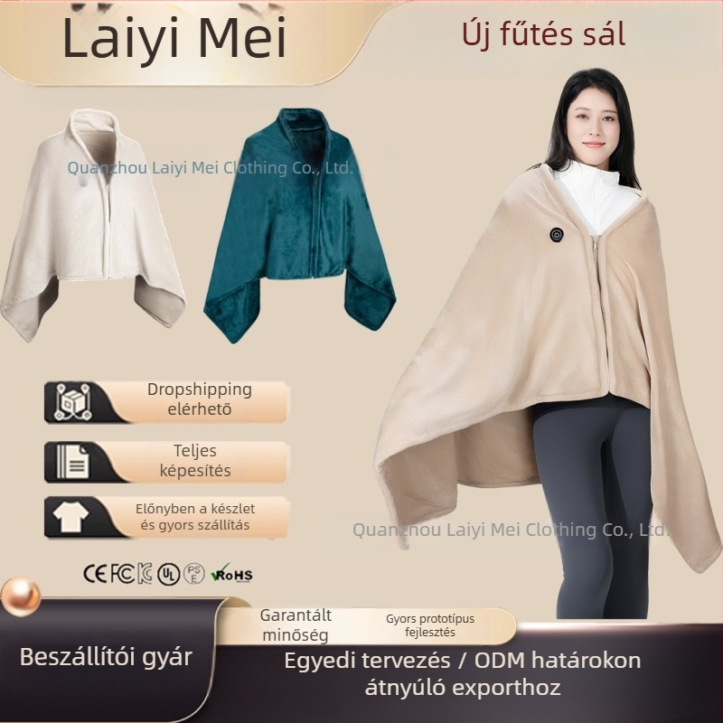 Flanel melegítő sál fleece bélésével, egyszerű szövés, egyszínű minta, téli meleg