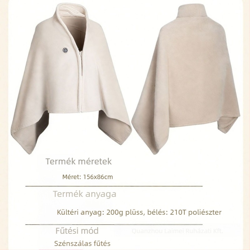 Flanel melegítő sál fleece bélésével, egyszerű szövés, egyszínű minta, téli meleg
