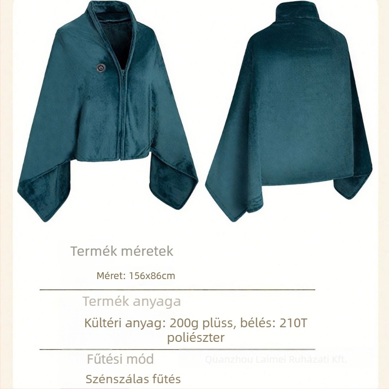 Flanel melegítő sál fleece bélésével, egyszerű szövés, egyszínű minta, téli meleg