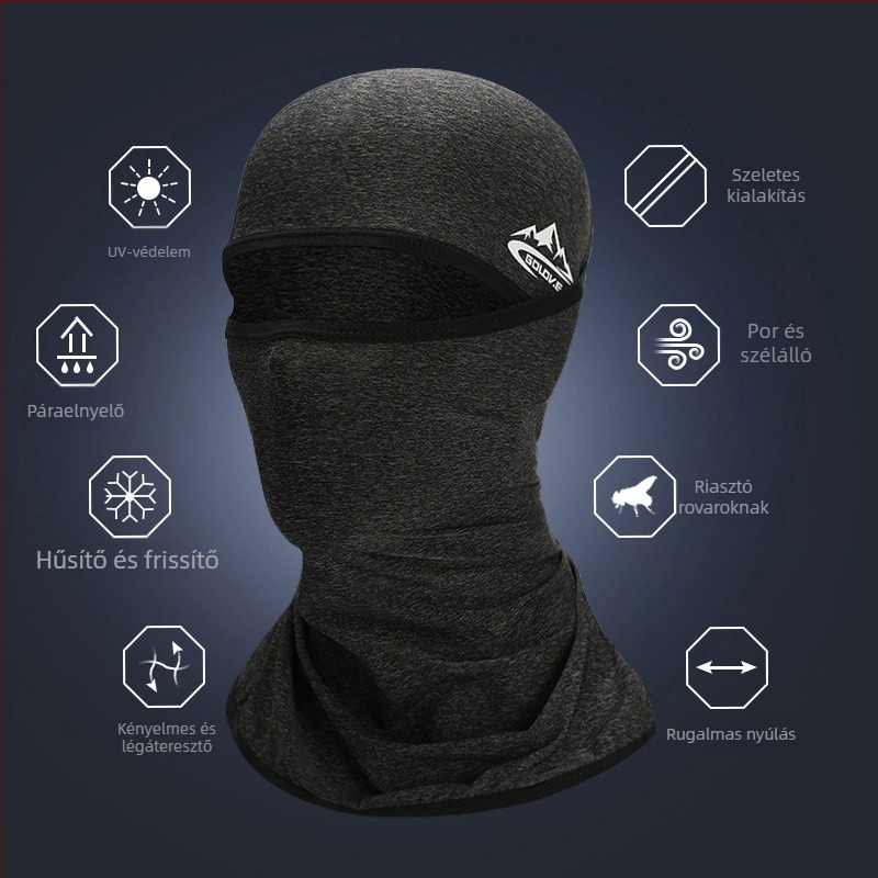 Uniszex nyári turbán ice-selyem anyagból kerékpározáshoz – UV-védelem, porálló warp-knit szövet