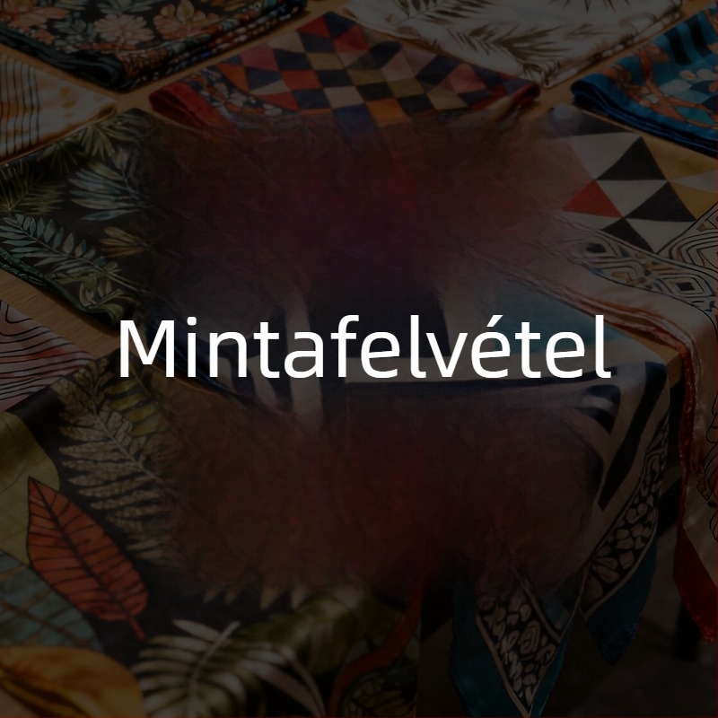 Kétoldalas nyomtatású selyemsál, négyszögletes, szatén szövésű, >96% selyem, egyedi márkás ajándék