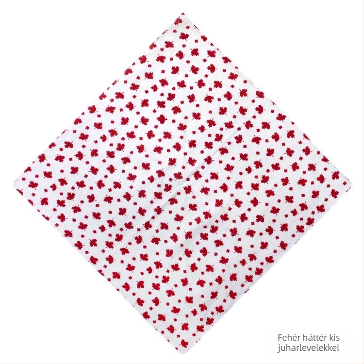 Pamut négyszögletes sál levél mintával, uniszex, nyomtatott