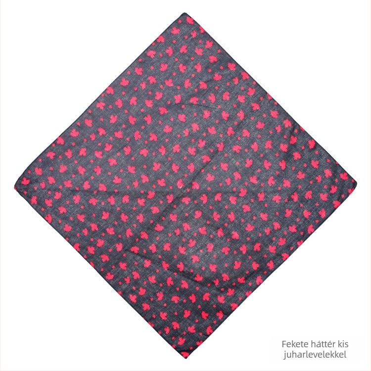 Pamut négyszögletes sál levél mintával, uniszex, nyomtatott