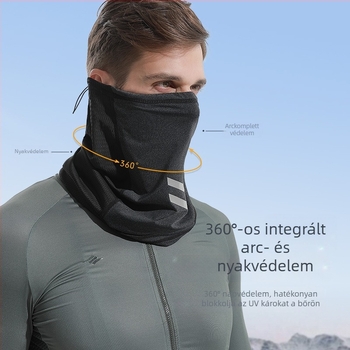 Ice silk kerékpáros arcmaszk kültéri használatra, napsütés elleni védelem, pullover cape stílus, warp szövés