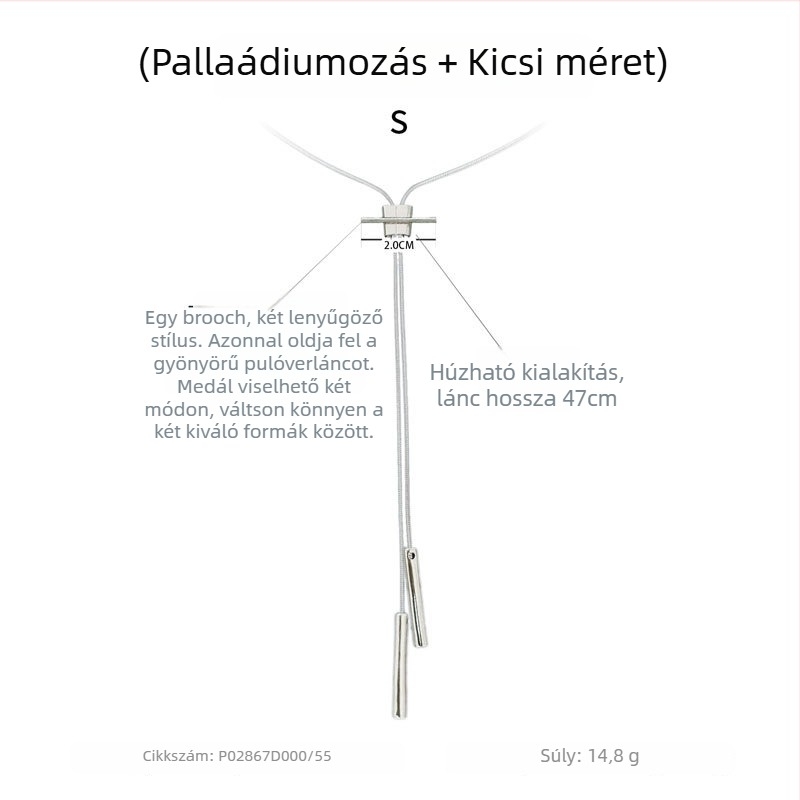 Hosszú rézötvözet geometriás lánc női divat-stílus, 2025 ősz kiadás