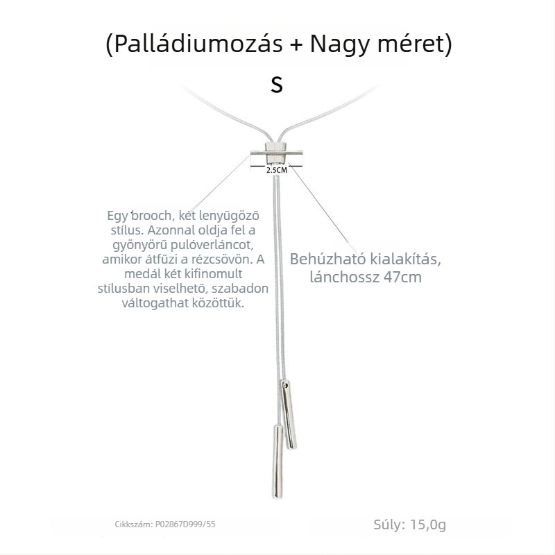Hosszú rézötvözet geometriás lánc női divat-stílus, 2025 ősz kiadás
