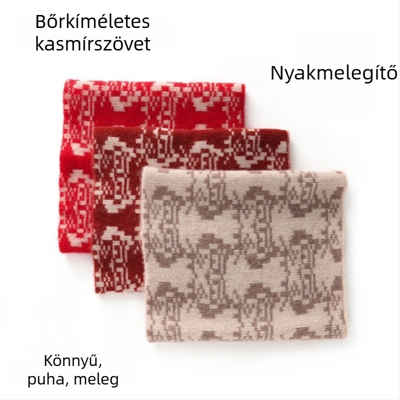 Kötött nyakmelegítő pulóver - Fiberou kasmírszálas gyapjú, melegítő funkció, kínai stílus, művészi vintage, kód 882, 2025