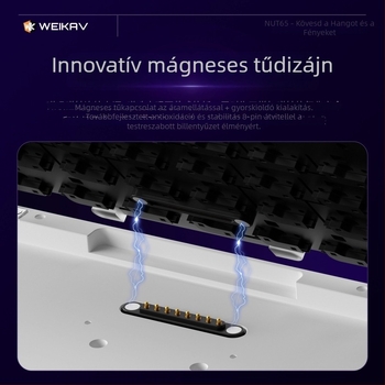 Weikav Nut65 Három-módus alumínium mechanikus billentyűzet gasket szerkezet készlet | Legfeljebb 87 billentyű, RGB háttérvilágítás, vezetékes kapcsolat, 1,5 m kábel