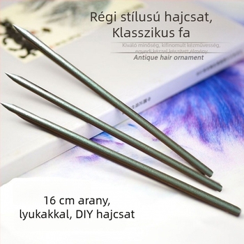 Fából készült hajtű, retro stílusú fejfedő Hanfu-hoz – Anyag: Fa; Stílus: Retro; Kategória: Fejfedő