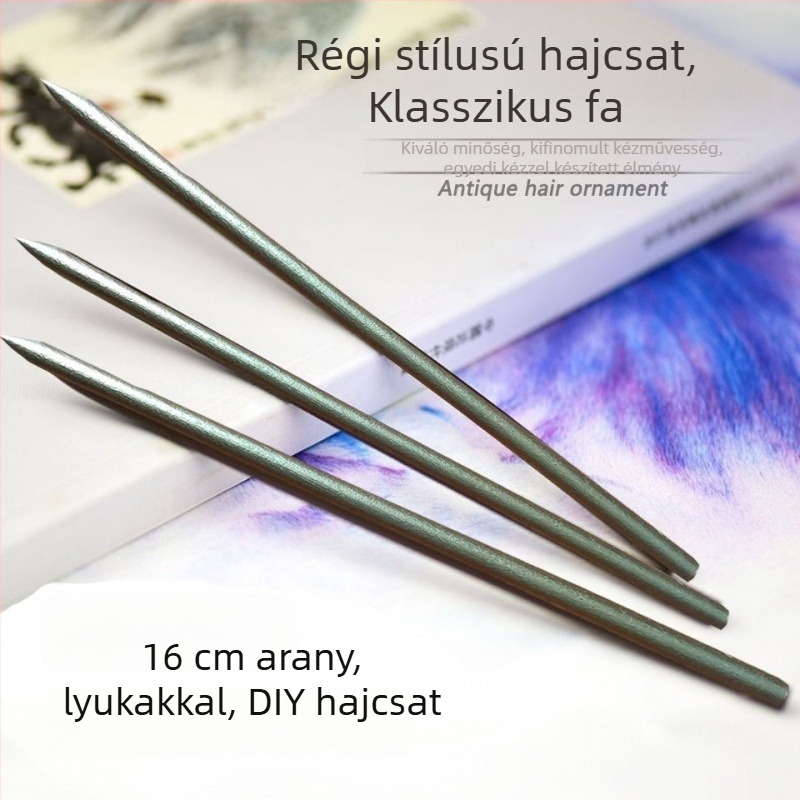 Fából készült hajtű, retro stílusú fejfedő Hanfu-hoz – Anyag: Fa; Stílus: Retro; Kategória: Fejfedő