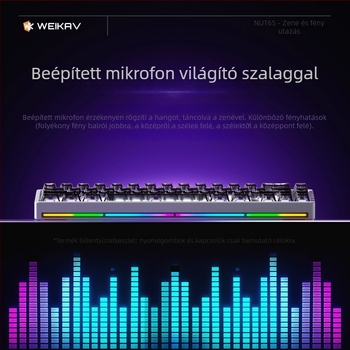 Weikav Nut65 Hárommódos Alumínium Gasket billentyűzet készlet RGB háttérvilágítással, 87 billentyűig