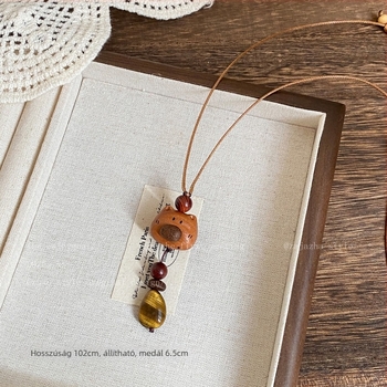 Nyaklánc műgyanta medállal, elektroplating bevonattal, tündér-stílusú, uniszex, 2025 ősz kiadás