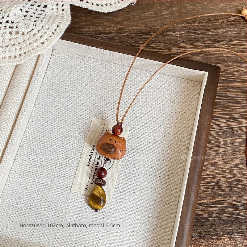 Nyaklánc műgyanta medállal, elektroplating bevonattal, tündér-stílusú, uniszex, 2025 ősz kiadás