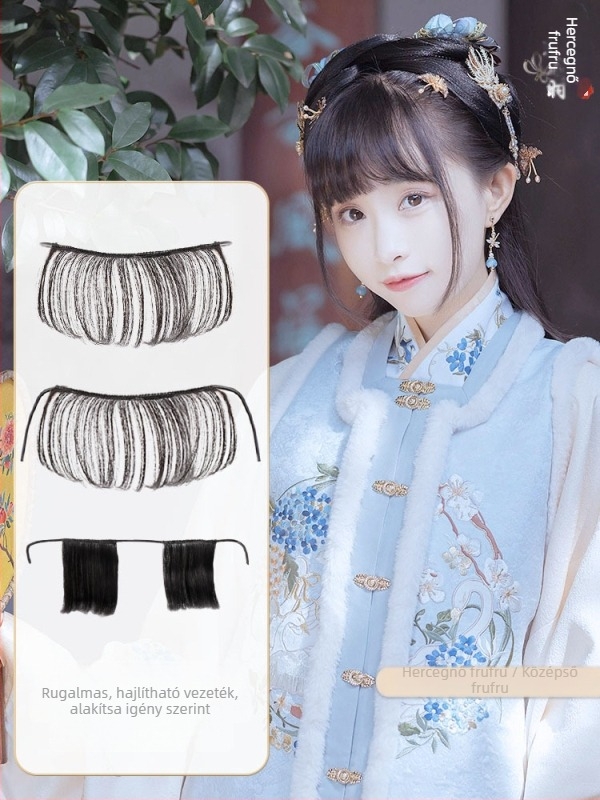 Hanfu paróka Qi frufruval - kézzel készült, magas hőmérsékletű huzal, mechanikus kezelés