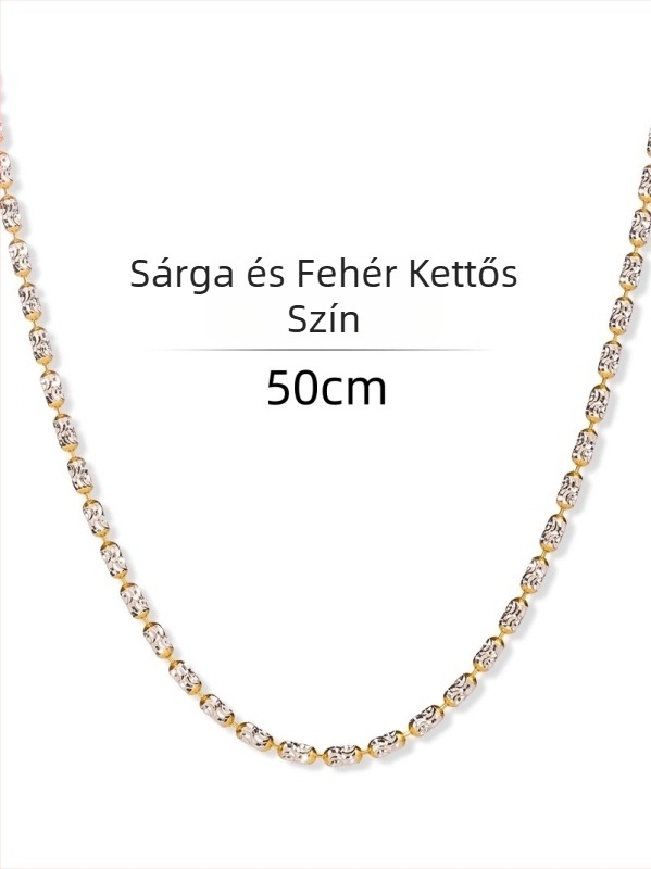 Nyaklánc – 925 ezüst, 18K aranyozás, ovális geometriai forma, niš stílus, állítható