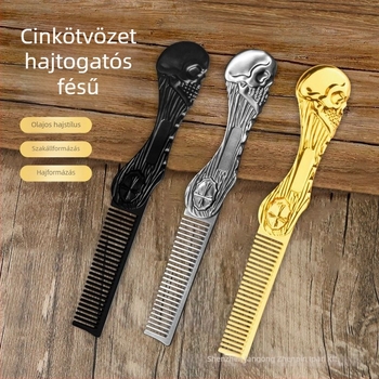 Draspin Fém hajtogatható fésű, retro uniszex stílus, fém kivitelezés, 2023 tavaszi lista