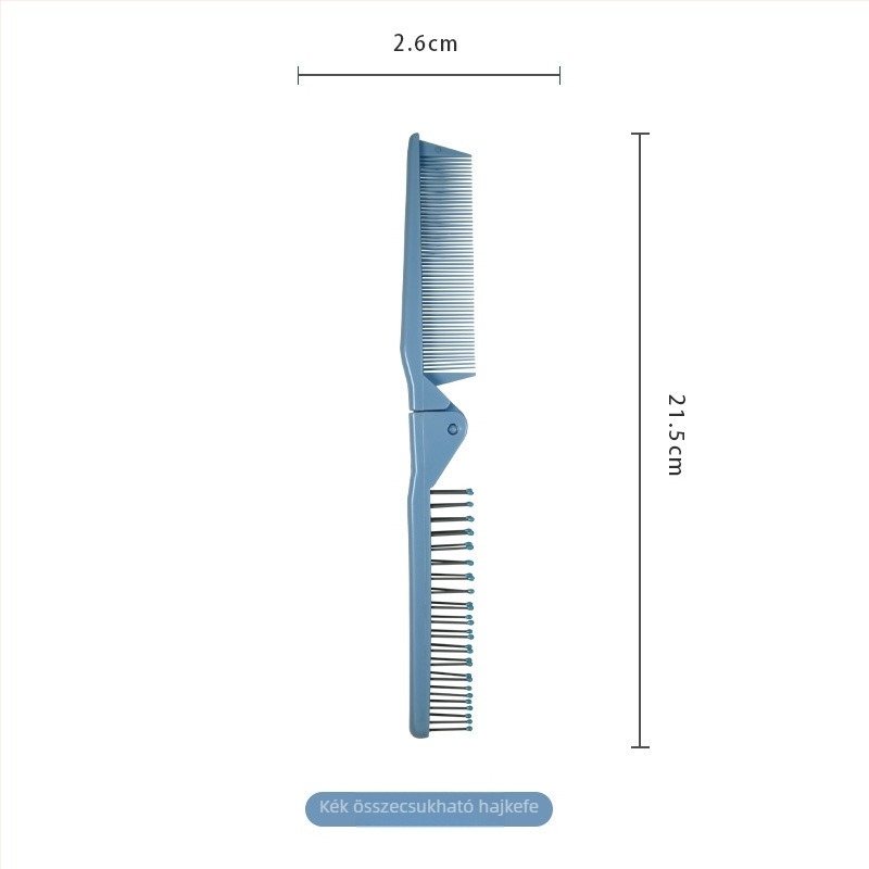 ABS anyagú elektrosztatikus összecsukható hajkefe, széles fogú, hosszú hajhoz, hordozható