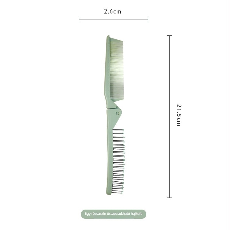 ABS anyagú elektrosztatikus összecsukható hajkefe, széles fogú, hosszú hajhoz, hordozható