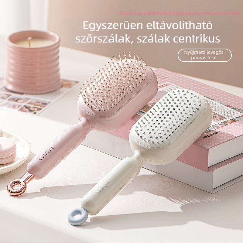 Légpárnás fésű – ABS, teleszkópos kivitel, masszázs funkció, antisztatikus, fejbőr tisztítása
