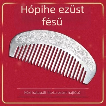 Ötvözetből készült hajkefe, elektroplatált bevonattal, kerek nyél, nemzeti stílus