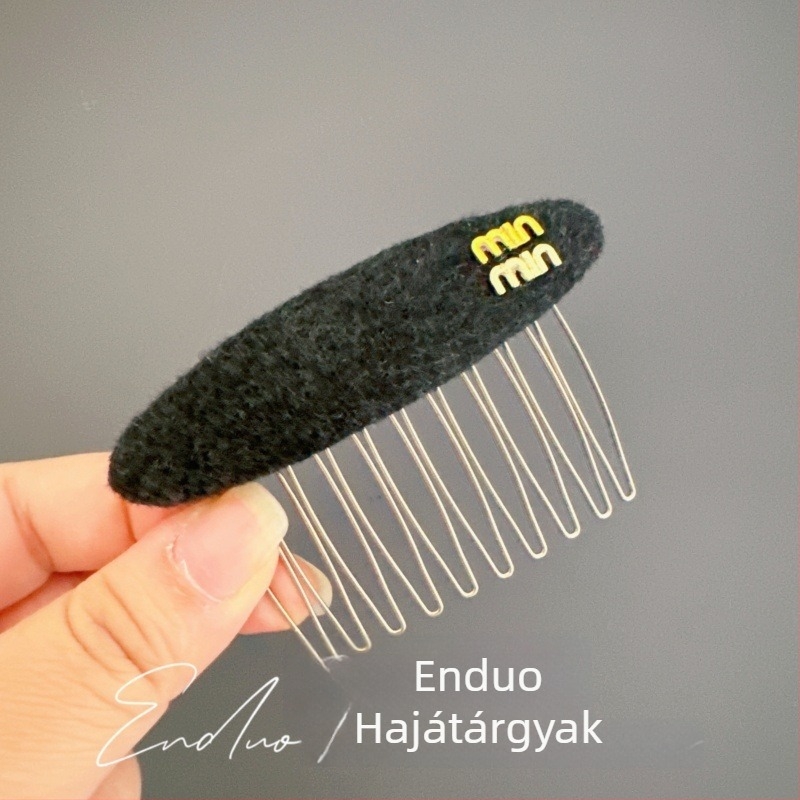 Hajkefe szövetbetéttel, vintage női stílus, geometriai ovális forma, kézzel készített