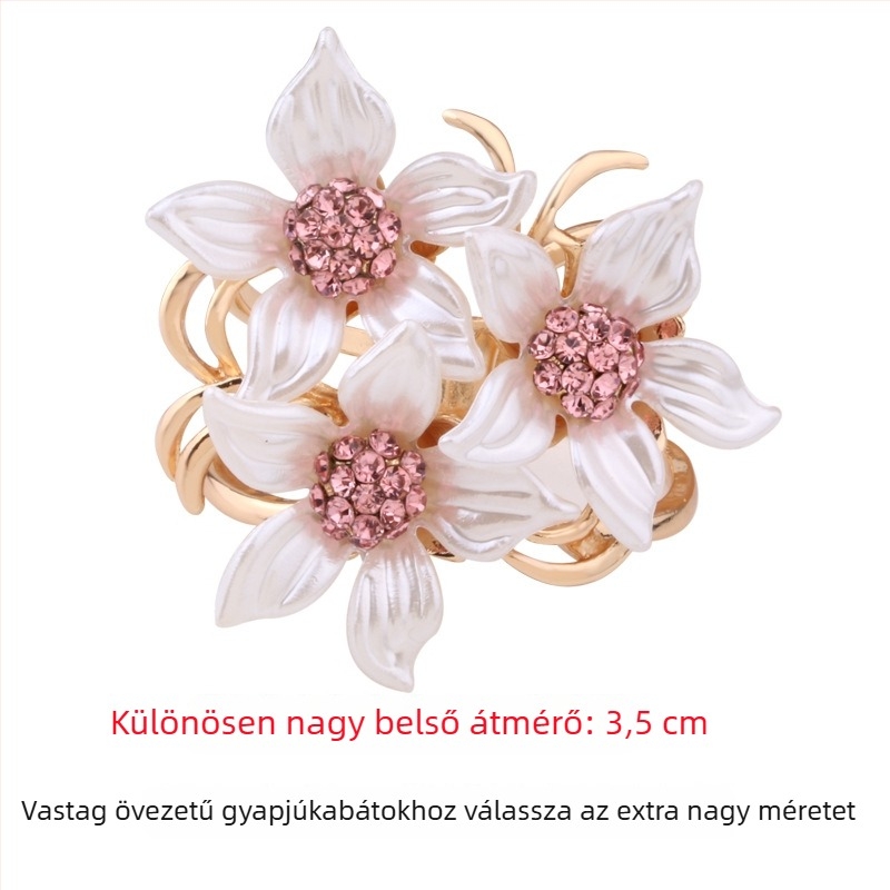 Shanlihua Női övcsat gyémántbeültetéssel és aranyozással, virágmintázat, Net Red Wind stílus, kevert anyag