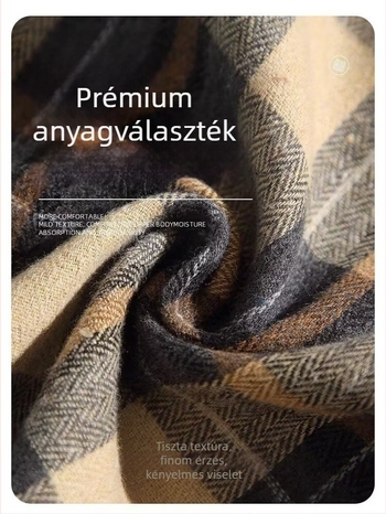 Ing kockás mintázatú, galléros, hosszú ujjú, bő szabású (pamutkeverék anyag)