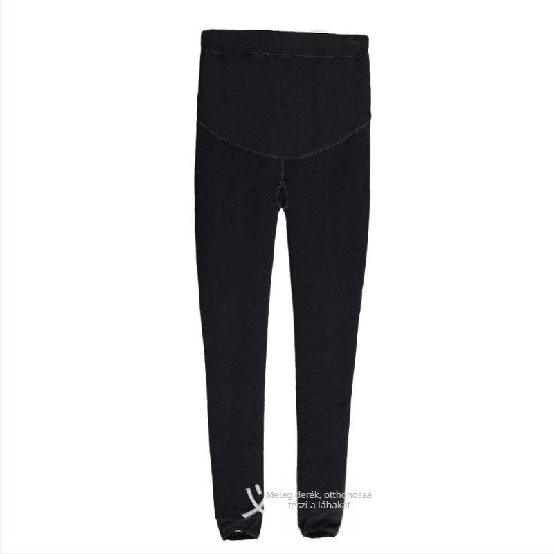 Kismama leggings fleece-béléssel, vastag gyapjúkeverékből, hasi támogatás