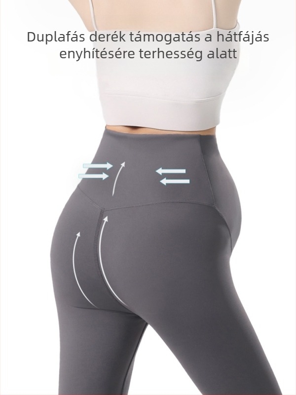 Terhes nők számára terhes jóga nadrág hasi támasz mellett, Nylon/SPandex keverék, magas elasztikusság, 9/10 hossz