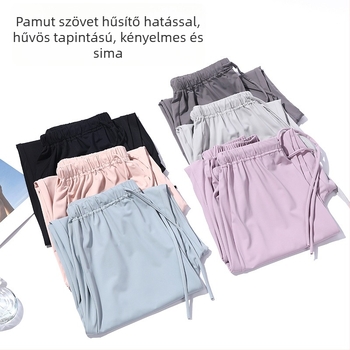Anyasági rövidnadrág, laza szabású, nyári ice silk anyag, Nylon 80–90% + Spandex <30%, állítható húzókötés, lélegző